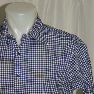 Hamilton 1883 Custom Blue Gingham Dress Shirt 17.5